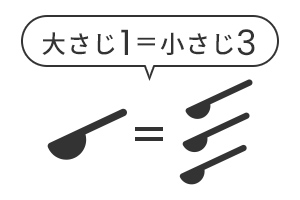 大さじ1 = 小さじ3