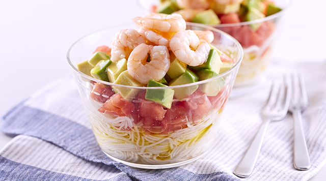 えび・アボガドのカラフルそうめん