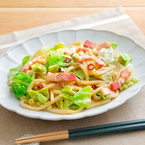 レンチン!ペペたまキャベツうどん