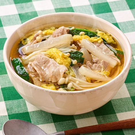 豚こまと大根のかきたま　まんぷくスープ