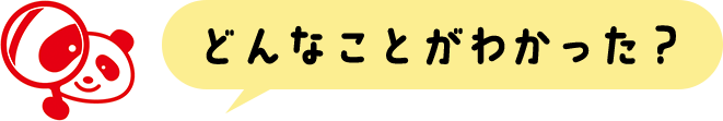 どんなことがわかった？