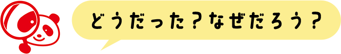 どうだった？なぜだろう？