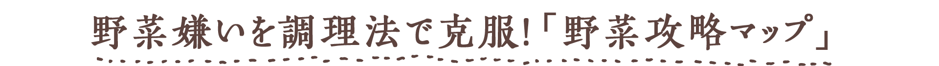 野菜嫌いを調理法で克服!「野菜攻略マップ」