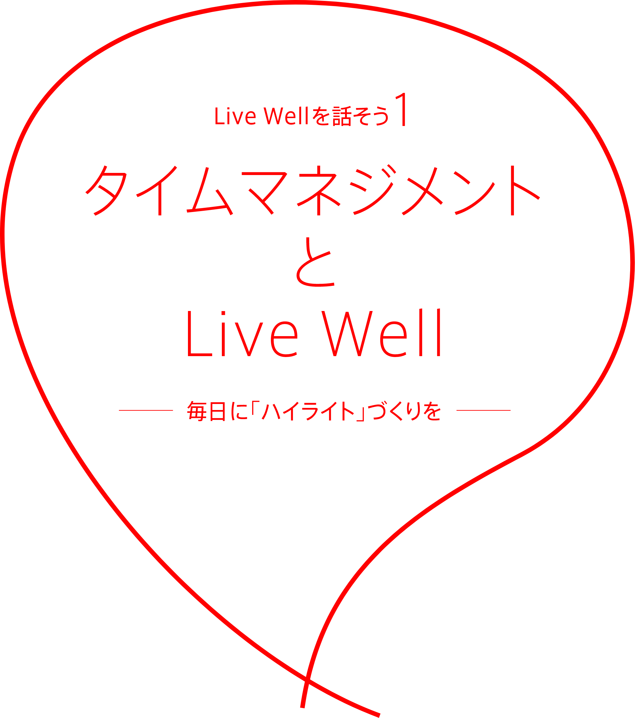 Live Wellを話そう1 タイムマネジメントとLive Well 毎日に「ハイライト」づくりを