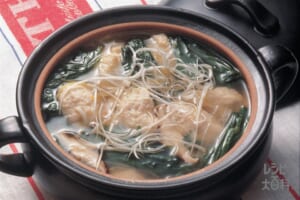 ひき肉入り豆腐クネルスープ