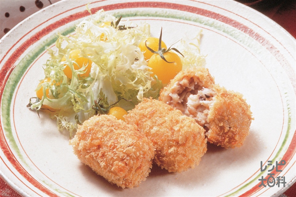 里いものコロッケ(里いも+ミニトマトを使ったレシピ)