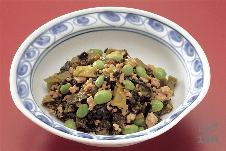 枝豆と高菜の炒めもの