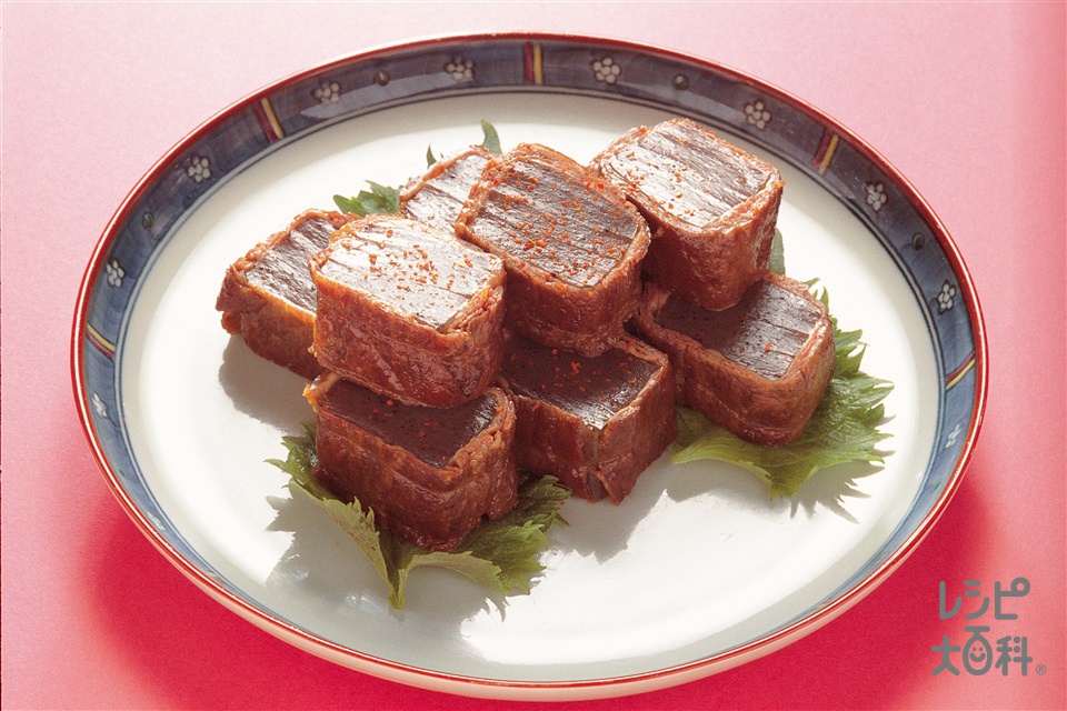 こんにゃくの牛肉巻き(黒こんにゃく+牛もも赤身薄切り肉を使ったレシピ)