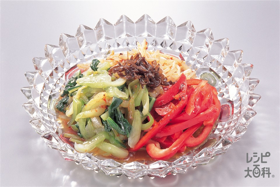 青菜ともやしのナムル風のレシピ 作り方 レシピ大百科 レシピ 料理 味の素パーク チンゲン菜やもやしを使った料理