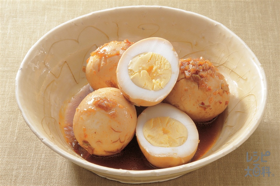 ゆで卵の甘辛煮(卵+ねぎのみじん切りを使ったレシピ)