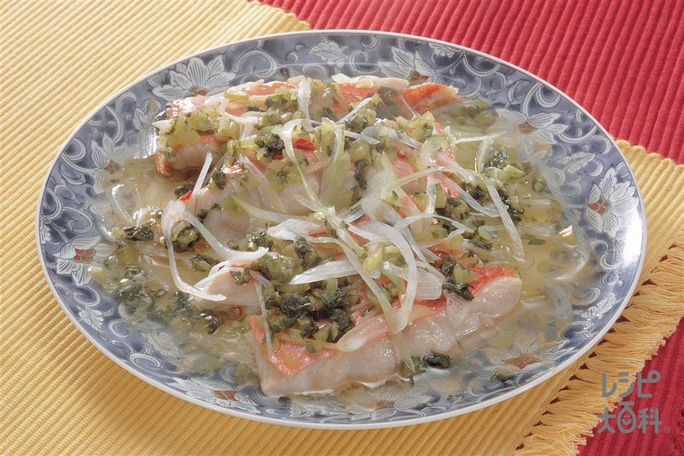 きんめ鯛の中国蒸しのレシピ 作り方 レシピ大百科 レシピ 料理 味の素パーク きんめだい 切り身 やねぎを使った料理