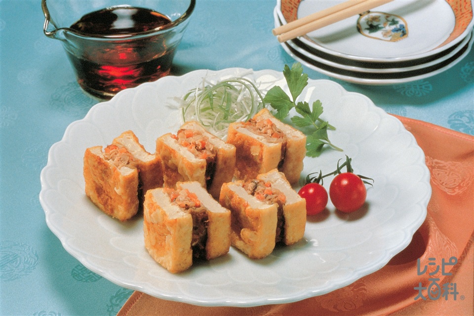 豆腐のはさみ揚げ(木綿豆腐+豚ひき肉を使ったレシピ)