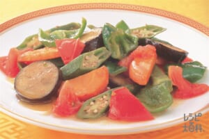 緑黄色たっぷりトマト炒め