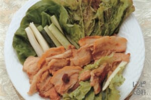 豚バラ肉の香味焼き サラダ巻き