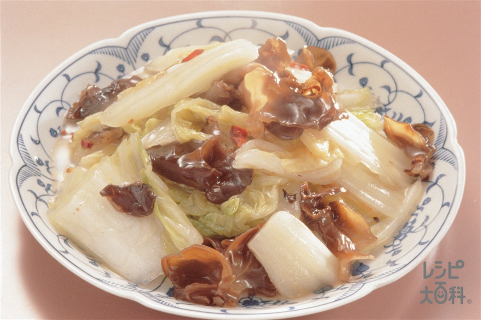 白菜ときくらげの甘酢炒め(白菜+しょうがを使ったレシピ)