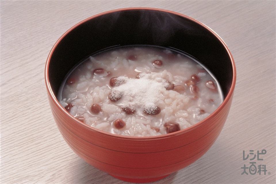 あずきかゆ(米+あずき（乾）を使ったレシピ)