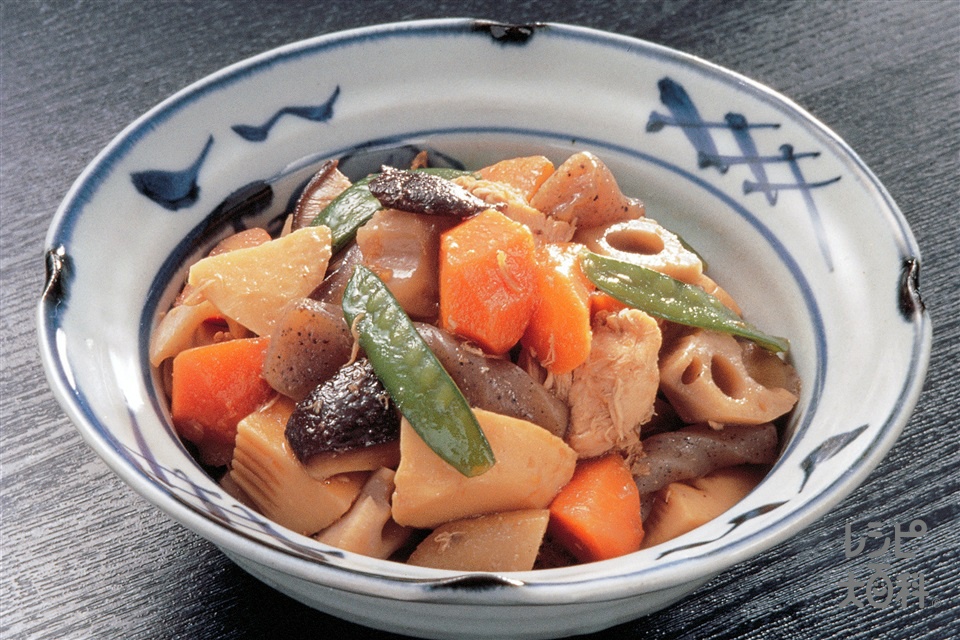 筑前煮(鶏ささ身+ゆでたけのこを使ったレシピ)