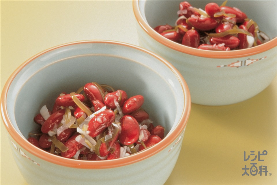 赤いんげんのマリネ(赤いんげん豆の水煮+玉ねぎを使ったレシピ)