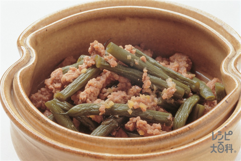 さやいんげんと豚ひき肉の炒め煮(さやいんげん+豚ひき肉を使ったレシピ)