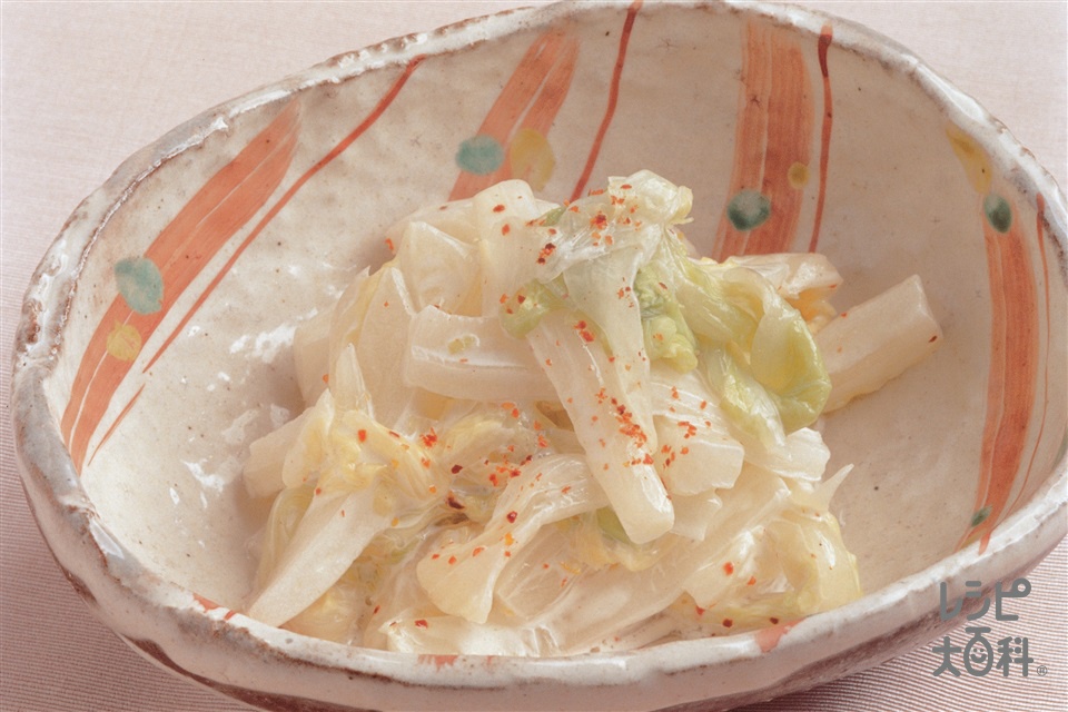 ゆで白菜のゆずマヨネーズ(白菜+ゆずの皮を使ったレシピ)