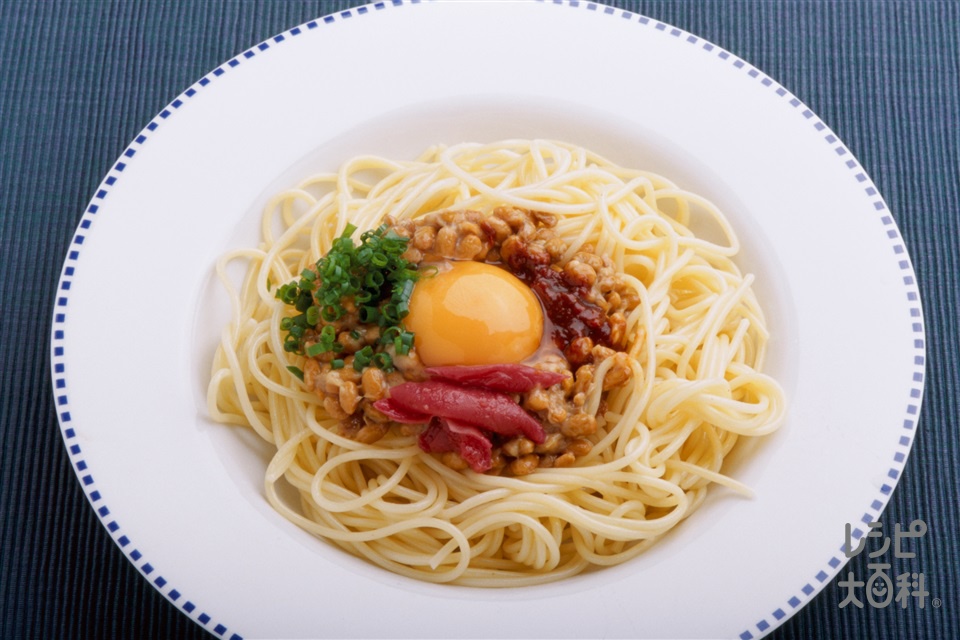 納豆スパゲッティ アジアン風(スパゲッティ+納豆を使ったレシピ)