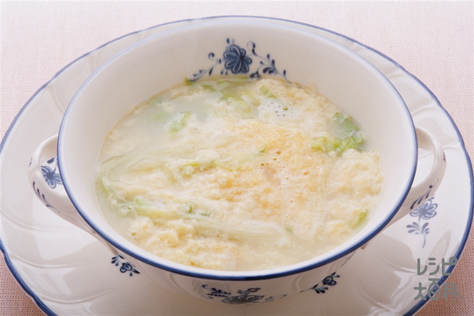 ふわふわチーズスープ(卵+レタスを使ったレシピ)