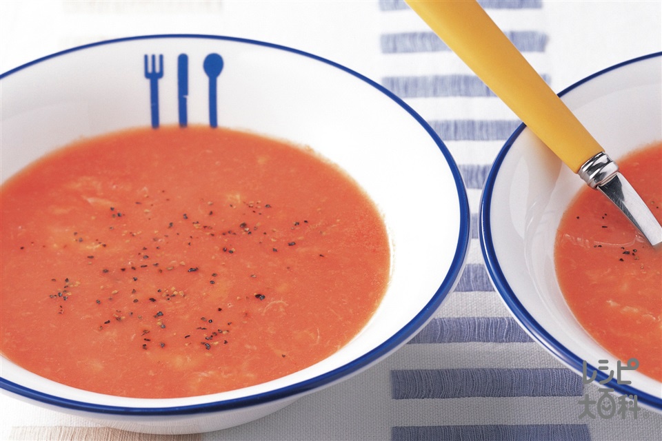 トマト卵スープ(トマトジュース+玉ねぎを使ったレシピ)