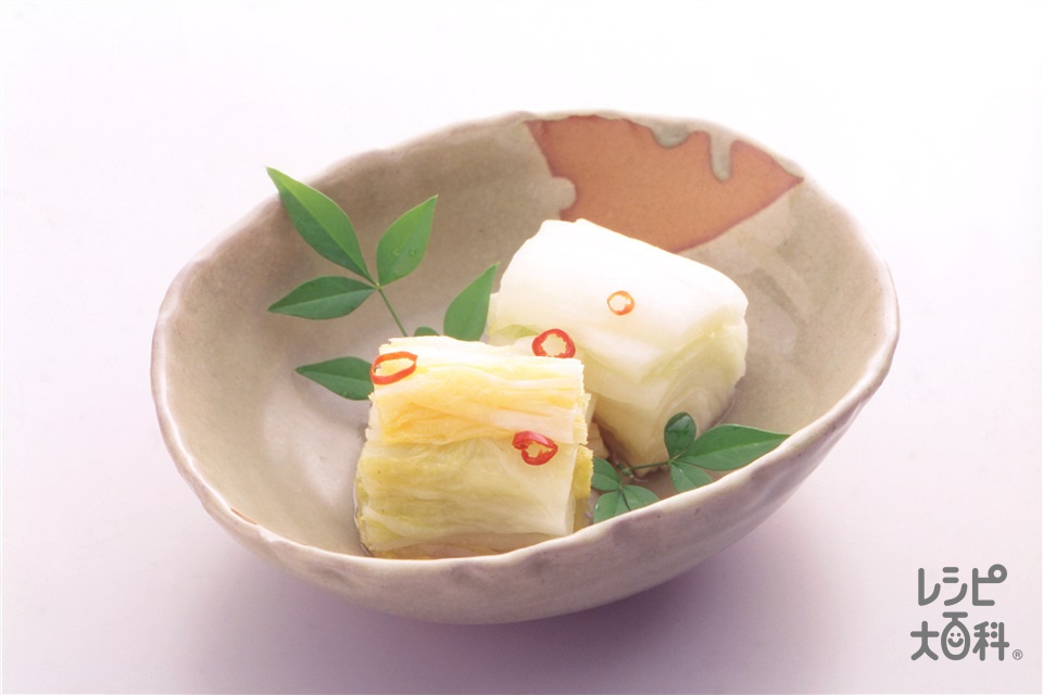 白菜漬け(白菜+赤唐がらし(乾)を使ったレシピ)