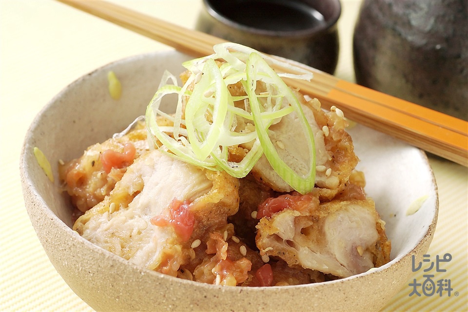 鶏とねぎの梅肉あえ