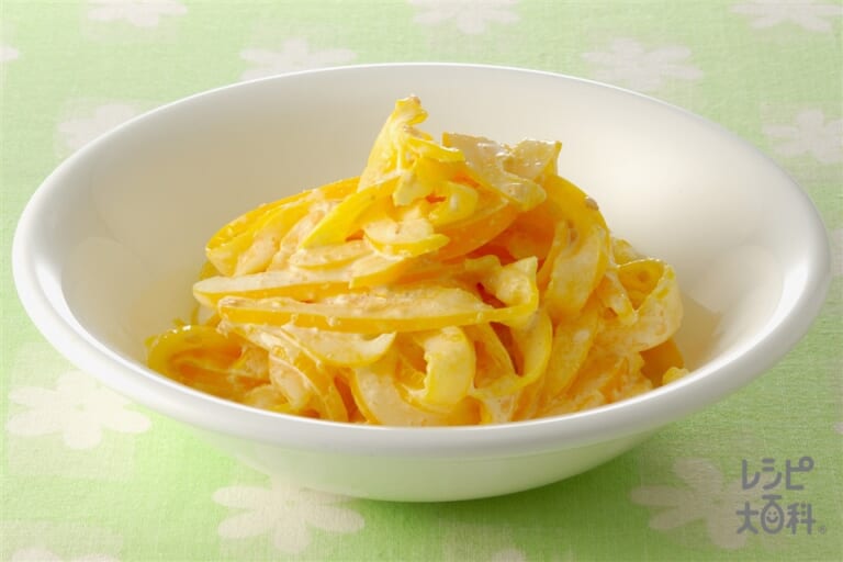 カラーピーマンのごまマヨあえのレシピ 作り方 味の素パーク の料理 レシピサイト レシピ大百科 パプリカ 黄 やすり白ごまを使った料理