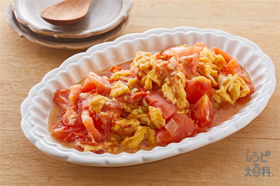 トマトと卵のオイスターソース炒め(トマト+卵を使ったレシピ)
