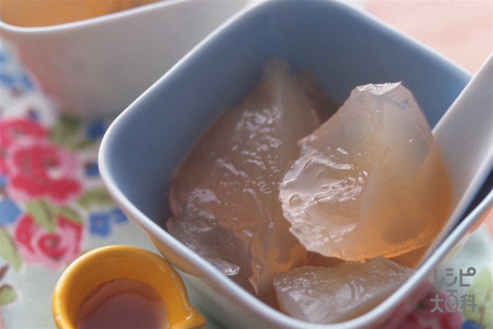 ウーロン茶かんのキャラメルソース(棒寒天+砂糖を使ったレシピ)