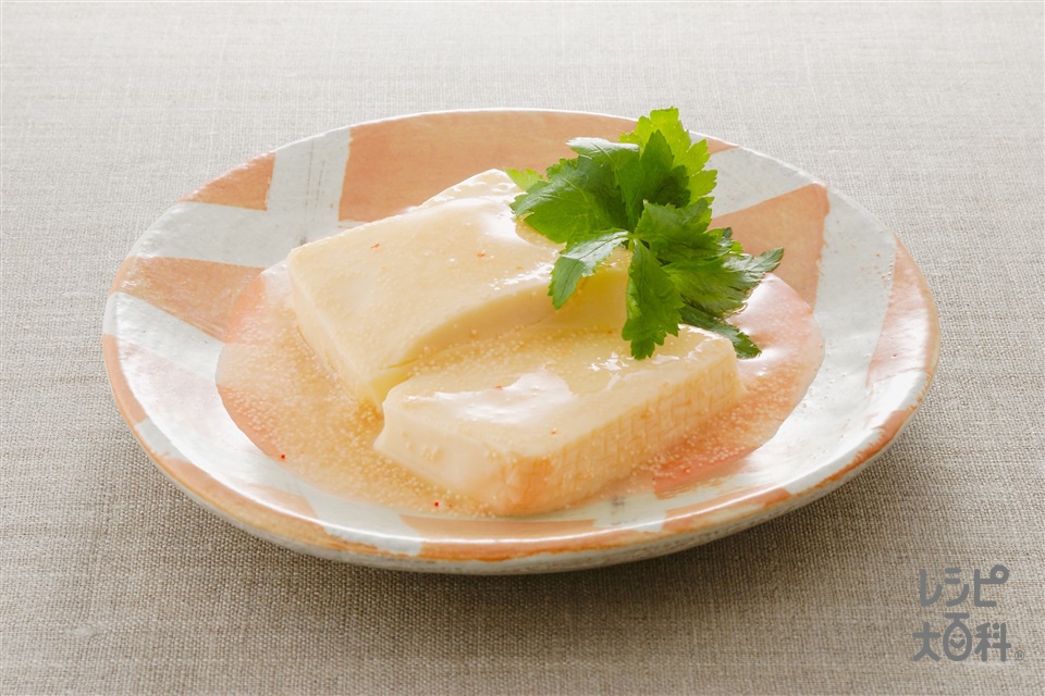 豆腐の優しい明太子スープ煮(絹ごし豆腐+からし明太子を使ったレシピ)