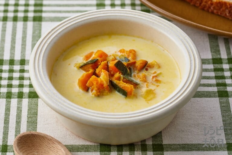 つぶつぶかぼちゃのスープのレシピ 作り方 味の素パーク の料理 レシピサイト レシピ大百科 かぼちゃや牛乳を使った料理