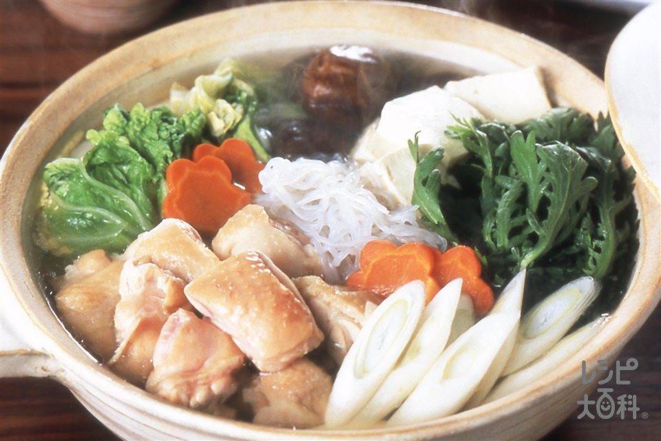 水炊き風鍋(鶏もも肉+白菜を使ったレシピ)