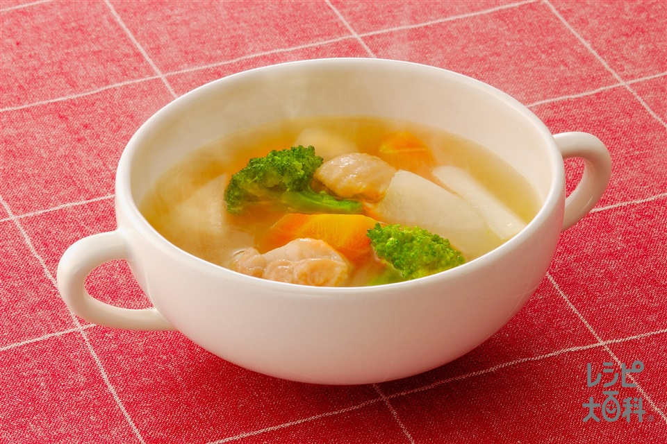 冬野菜のおかずスープ(鶏もも肉+大根を使ったレシピ)