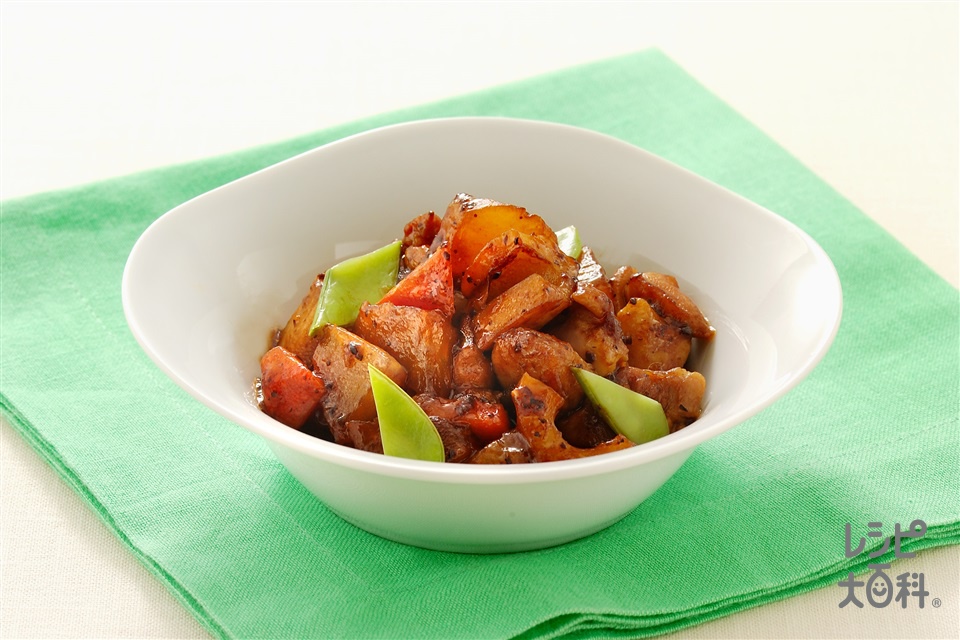 根菜と鶏肉の豆チ煮(大根+鶏もも肉を使ったレシピ)