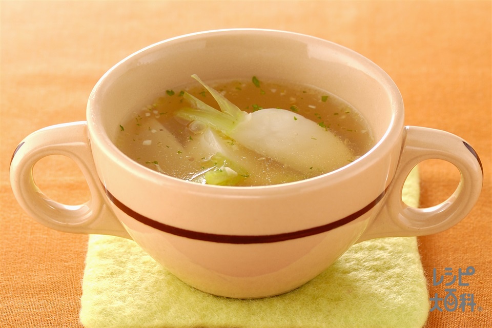 かぶのスープ(かぶ+にんにくのみじん切りを使ったレシピ)