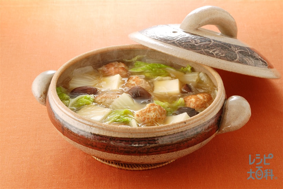 肉だんごと白菜の中華風煮込み鍋(豚ひき肉+白菜を使ったレシピ)