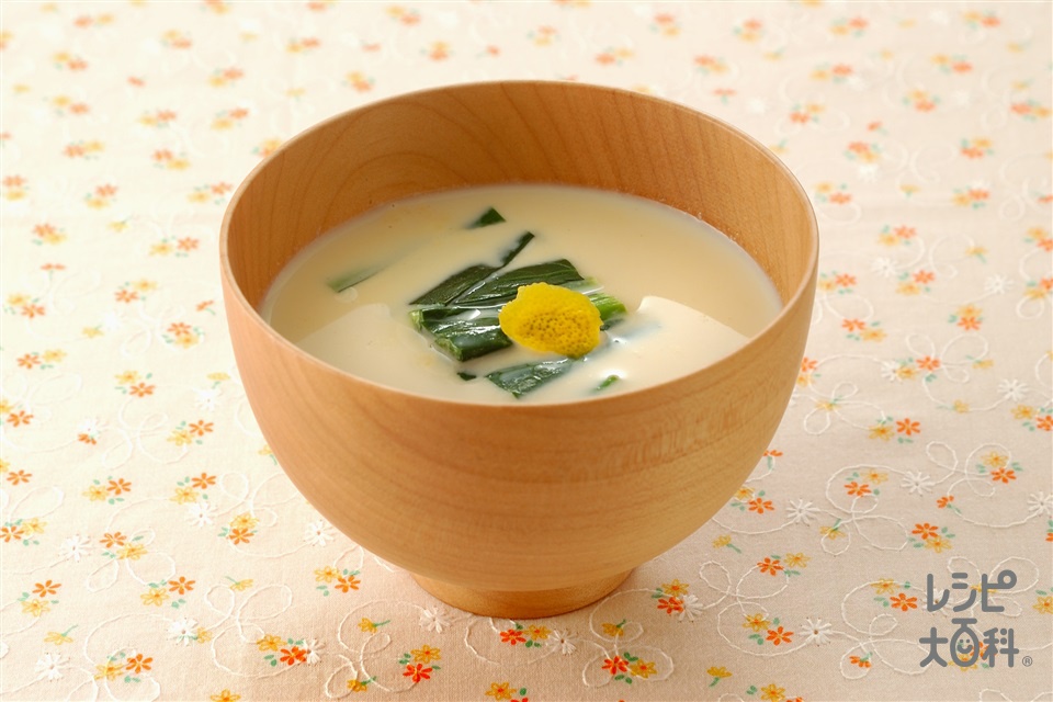 豆乳呉汁（みそ味）(小松菜+調整豆乳を使ったレシピ)