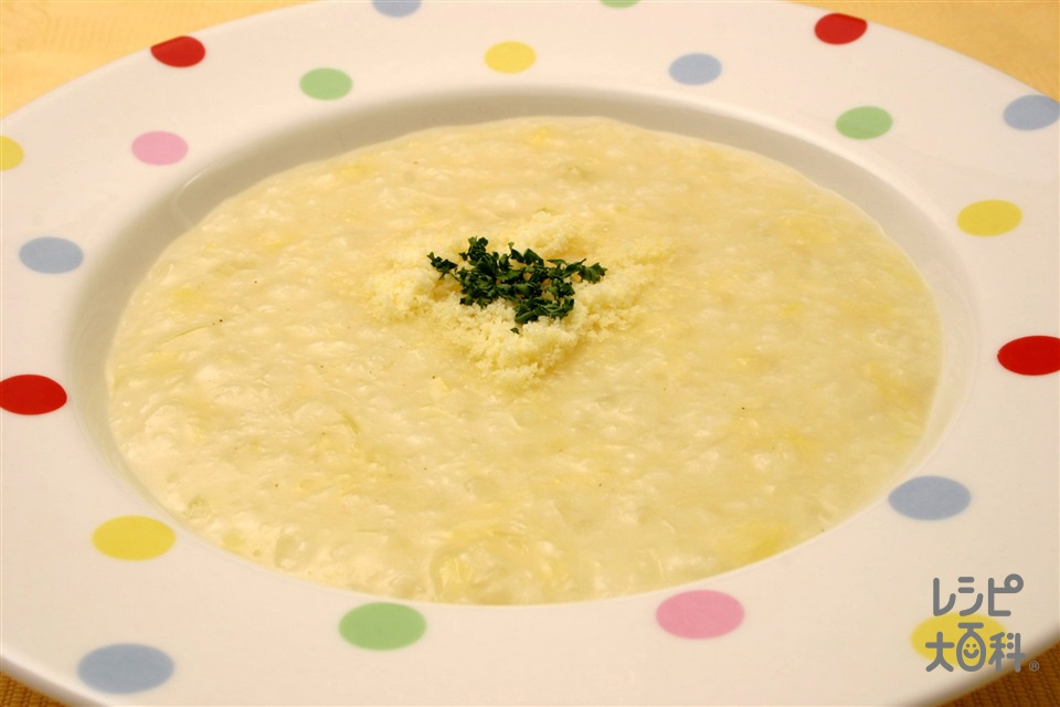 チーズリゾット粥(玉ねぎ+白菜を使ったレシピ)