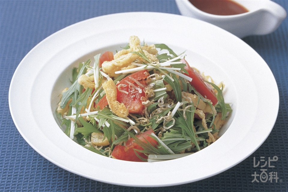 水菜のじゃこサラダ(水菜+トマトを使ったレシピ)