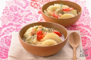さけとキャベツの重ね煮スープ