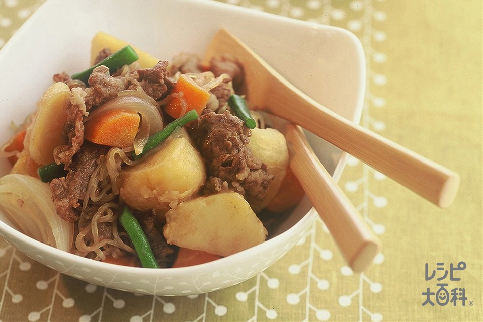 肉じゃが(牛こま切れ肉+じゃがいもを使ったレシピ)