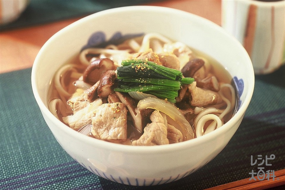 肉うどん(ゆでうどん+豚もも薄切り肉を使ったレシピ)