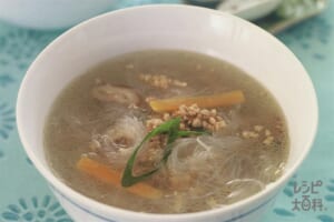 ひき肉と春雨の中華スープ