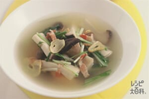 エリンギと水菜のスープ