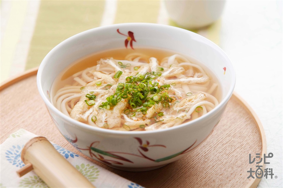 きざみうどん(ゆでうどん+油揚げを使ったレシピ)