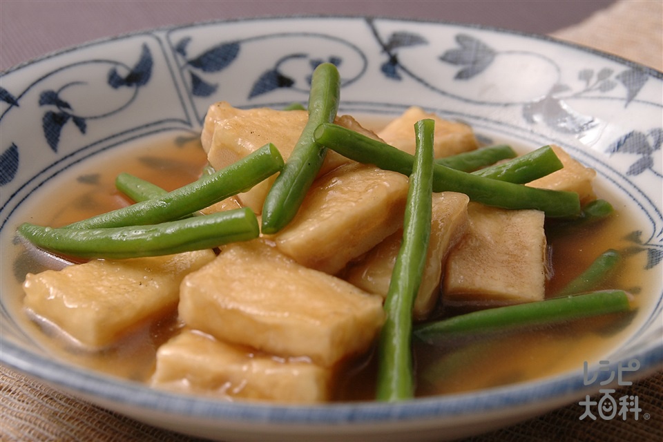 高野豆腐とさやいんげんのトロトロ煮(高野豆腐+さやいんげんを使ったレシピ)