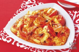 トマトと卵のエビチリ炒めのレシピ 作り方 味の素パーク の料理 レシピサイト レシピ大百科 えびやトマトを使った料理